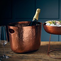 Copper Finish Hammered Aluminium Wine Bucket 